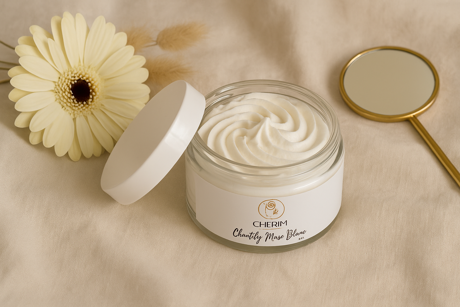 chantilly au beurre de karité et huiles végétales naturelle et bio made in France réparatrice et nourrissante pour corps et cheveux